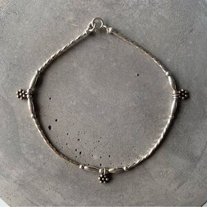 Unique 925 Sterling Silver Beaded Bracelet by LIZZdezigns With Flower Charms